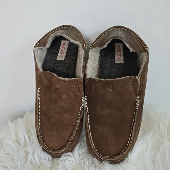 OluKai Women's Nohea Shearling Lined Slipper Winter Shoes Brown Size 9W 🌴 - Picture 4 of 10